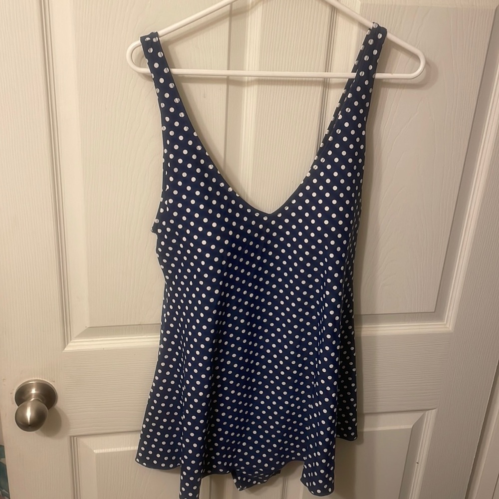 Navy One Piece Polka Dot Swimsuit-18W